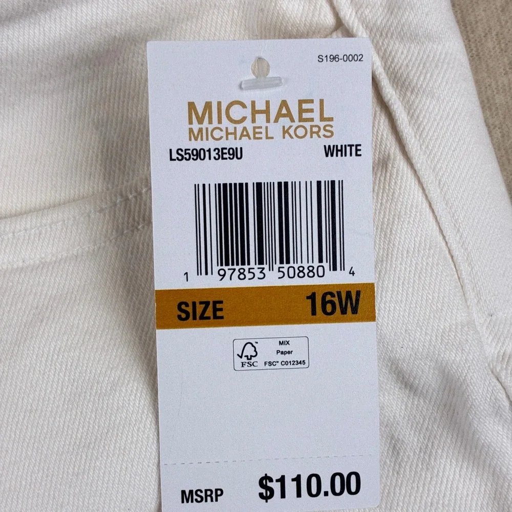 Michael Kors Womens Jeans 16W Cotton White Selma Skinny Ankle Denim Pants NWT